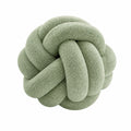 Cuscino decorativo nodo diametro 30 cm in tessuto bouclé verde salvia morbido