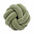 Cuscino rotondo a nodo 30 cm in tessuto effetto velluto verde salvia - decorativo morbido