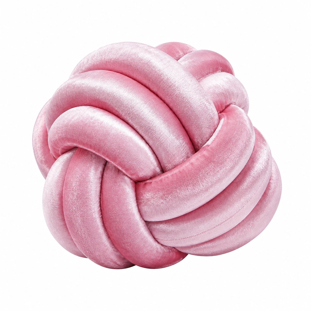 Cuscino decorativo a nodo 30 cm in tessuto effetto velluto rosa - morbido