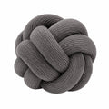Cuscino decorativo a nodo 30 cm in velluto a coste grigio - morbido per divano e letto
