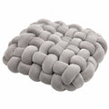 Cuscino decorativo annodato 45 x 45 cm in tessuto grigio effetto velluto - stile moderno