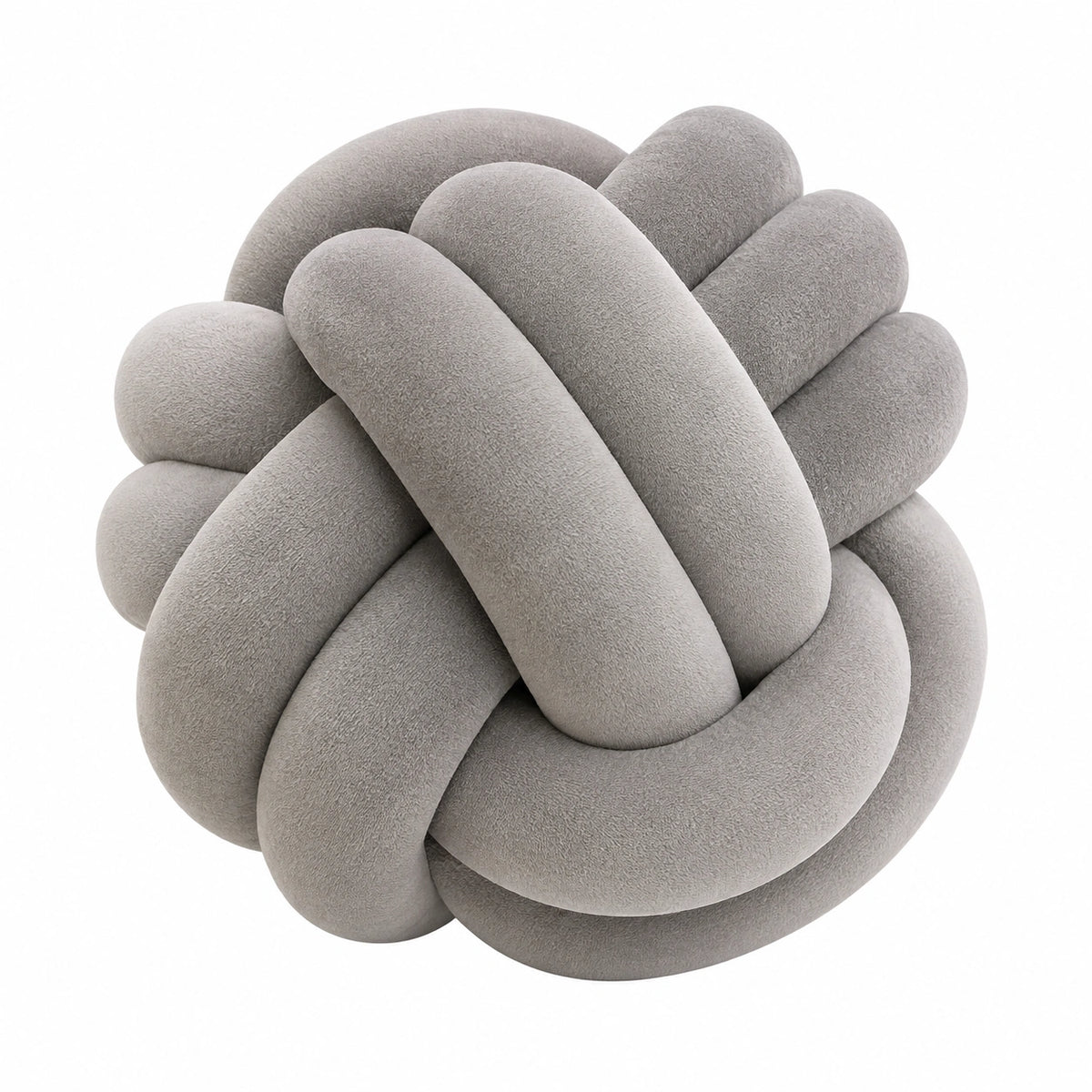 Cuscino decorativo a nodo 30 cm in tessuto morbido grigio per divano stile moderno