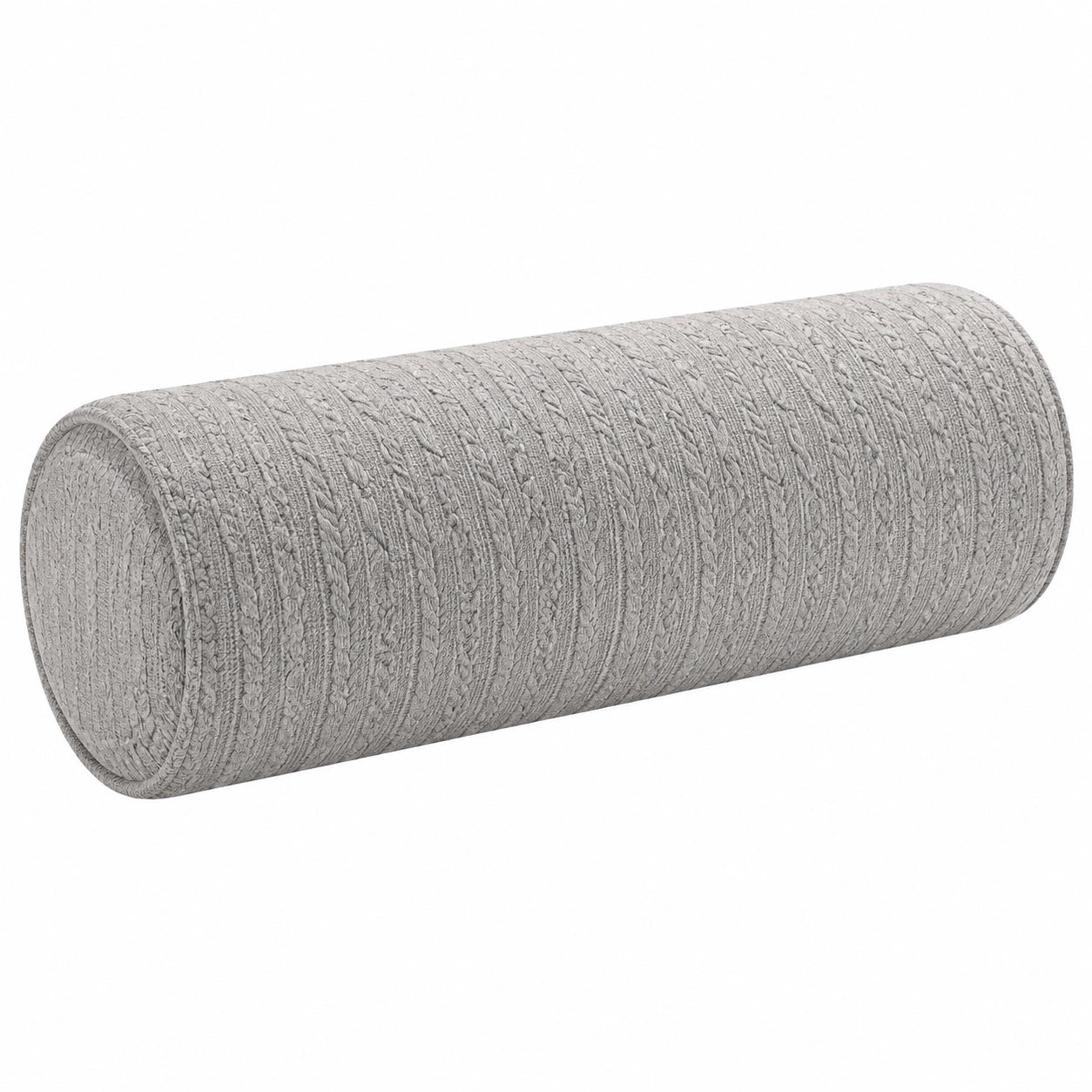 Cuscino cilindrico 50 x 20 cm in tessuto grigio lavorato - supporto decorativo