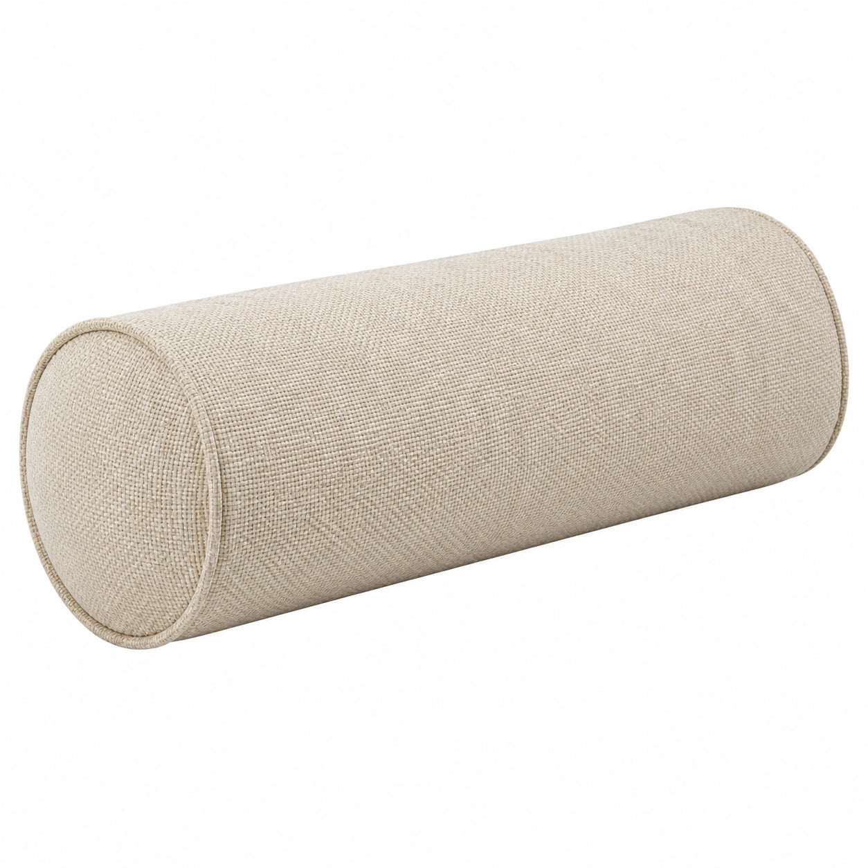 Cuscino cilindrico 50 x 20 cm in tessuto beige - supporto decorativo