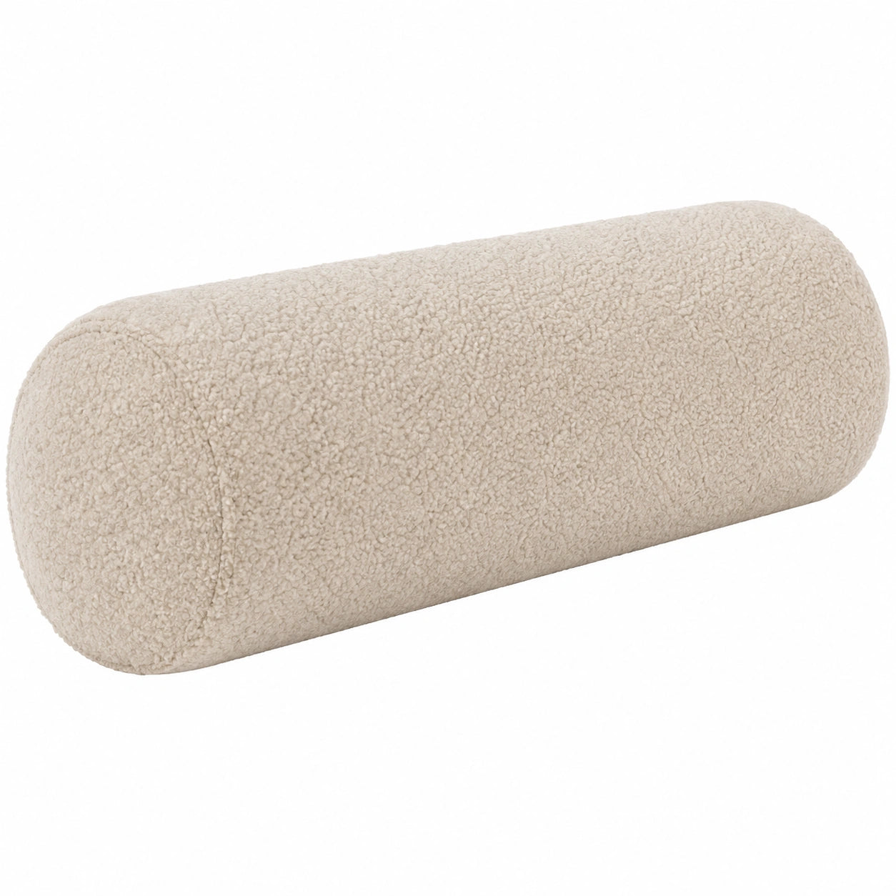 Cuscino cilindrico 20 x 60 cm in tessuto bouclé beige - supporto decorativo morbido