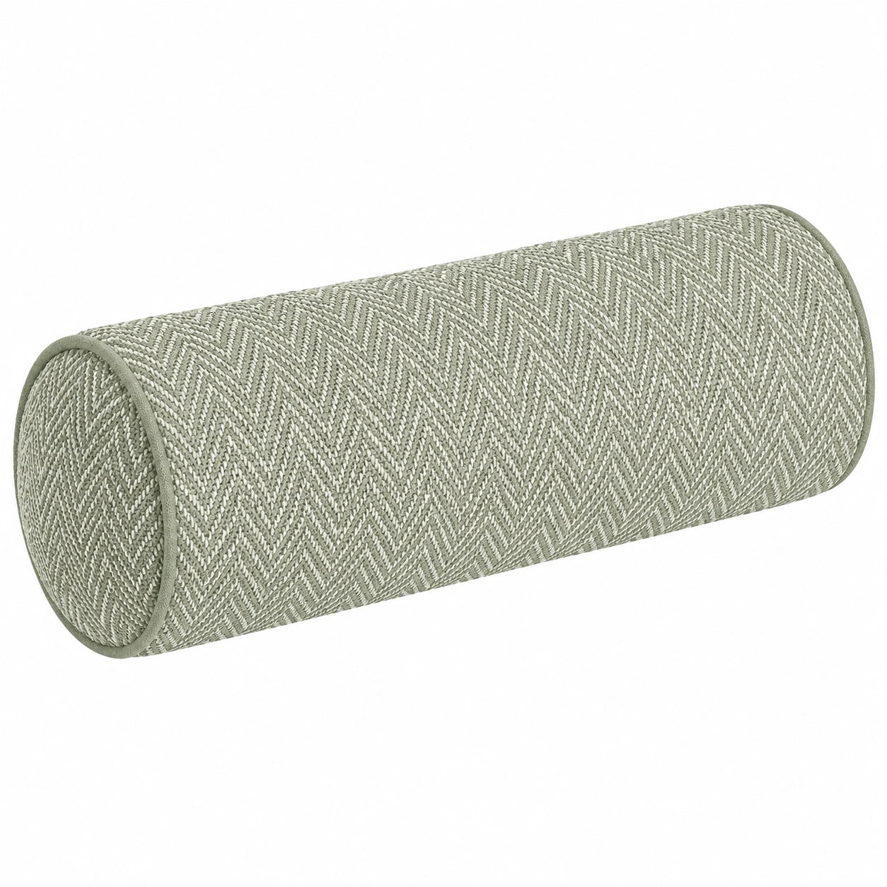 Cuscino cilindrico 20 x 50 cm in tessuto verde salvia stile chevron