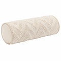 Cuscino cilindrico 20 x 50 cm in cotone avorio stile boho
