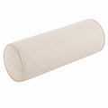 Cuscino cilindrico 20 x 50 cm in tessuto beige - supporto decorativo