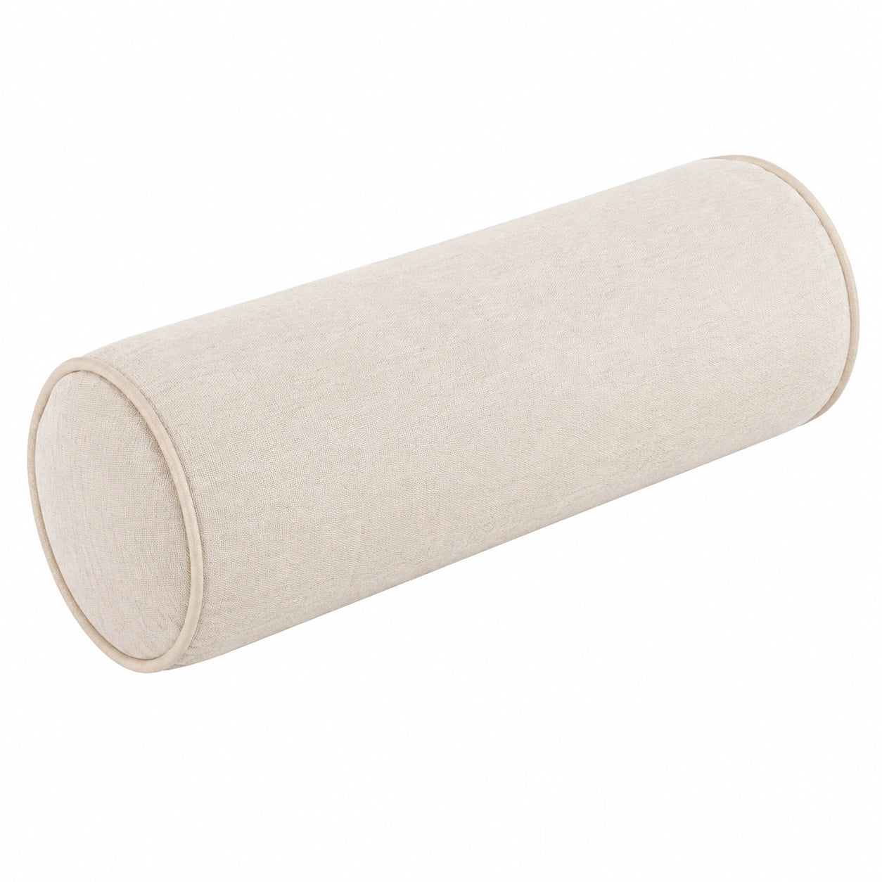 Cuscino cilindrico 20 x 50 cm in tessuto beige - supporto decorativo