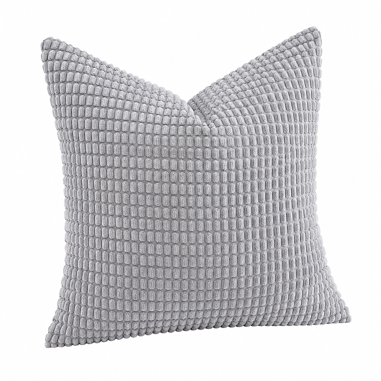 Cuscino decorativo 45 x 45 cm grigio in tessuto testurizzato - quadrato morbido