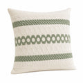 Cuscino decorativo 45 x 45 cm in tessuto bianco e verde con trama in rilievo