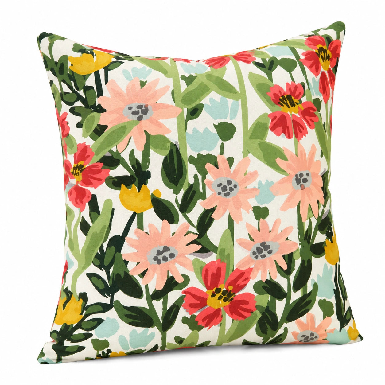 Cuscino decorativo 45 x 45 cm in tessuto multicolore con stampa floreale