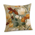 Cuscino decorativo 45 x 45 cm in tessuto verde salvia con motivo foglie stile botanico