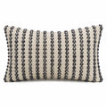 Cuscino decorativo 50 x 30 cm in tessuto bouclé avorio e nero per divano stile materico