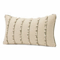 Cuscino decorativo 50 x 30 cm in tessuto beige e verde salvia per divano stile boho