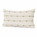Cuscino decorativo 50 x 30 cm in tessuto crema e verde salvia - stile boho