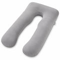 Cuscino gravidanza 135 cm in tessuto grigio - supporto a U