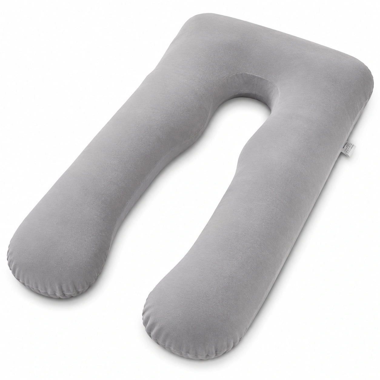 Cuscino gravidanza 135 cm in tessuto grigio - supporto a U