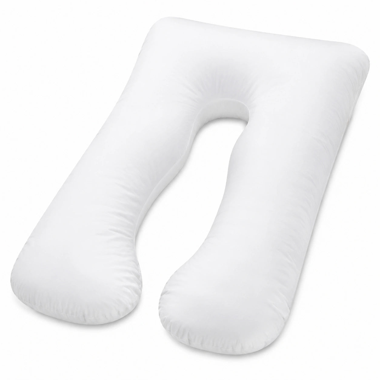 Cuscino gravidanza a U 140 cm in tessuto bianco per supporto corpo